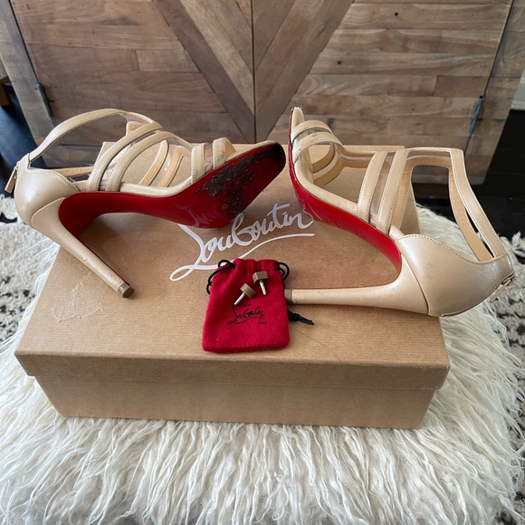 christian louboutin tarlatarte pvc & leather sandals
